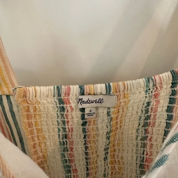 Madewell 100% linen midi dress with buttons - Picture 8 of 8